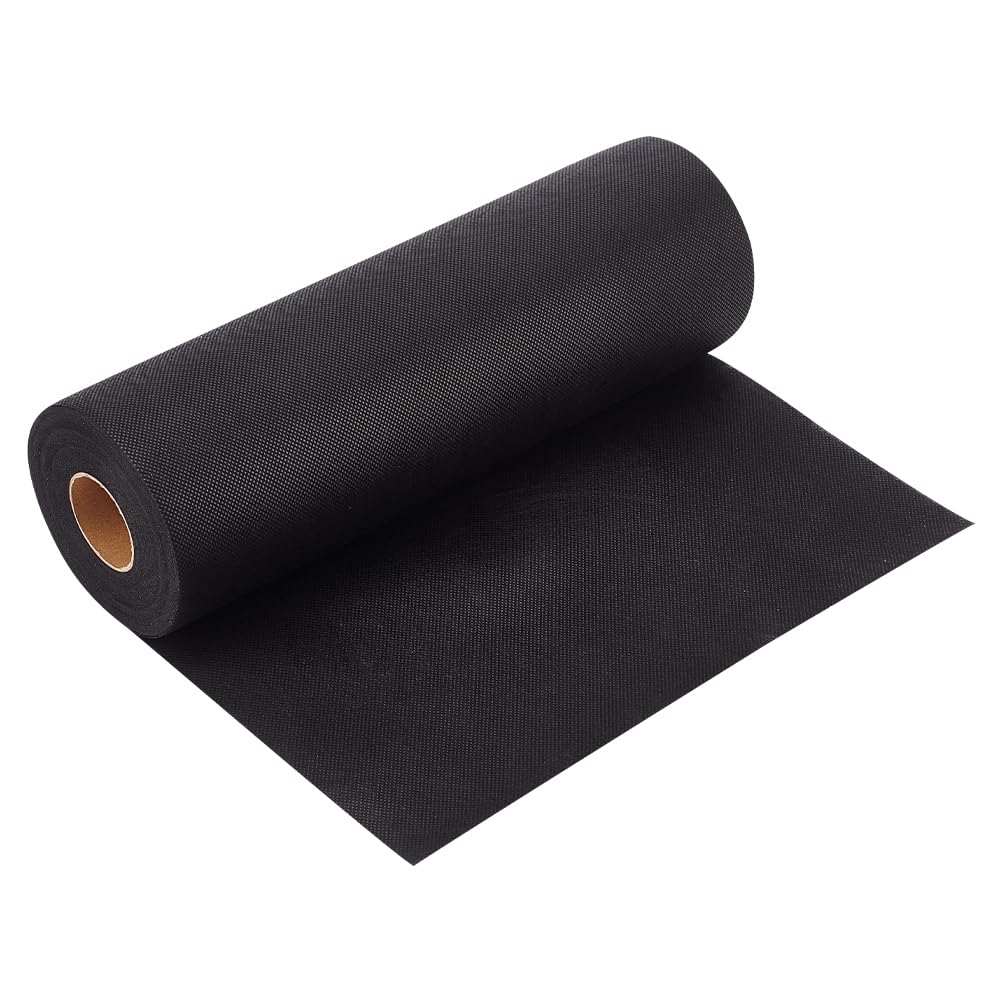 OLYCRAFT Black Embroidery Stabilizer 30cmx23m Cut Away Embroidery Stabilizer 0.2mm Thick Water Soluble Stabilizer for Machine Embroidery DIY Luggage Construction Decoration