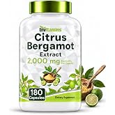 tnvitamins Citrus Bergamot 2000mg - 180 Capsules | Ultra Potent Citrus Bergamot Supplement 2000 mg Per 1 Capsule Serving | 6 Month Supply! | Non-GMO | Made in The USA!
