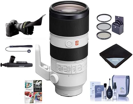 Amazon Com Sony Fe 70 0mm F 2 8 Gm G Master Oss E Mount Lens Bundle With 77mm Filter Kit Flex Lens Shade Cleaning Kit Lens Wrap Lens Cleaner Capleash Pc Software Package