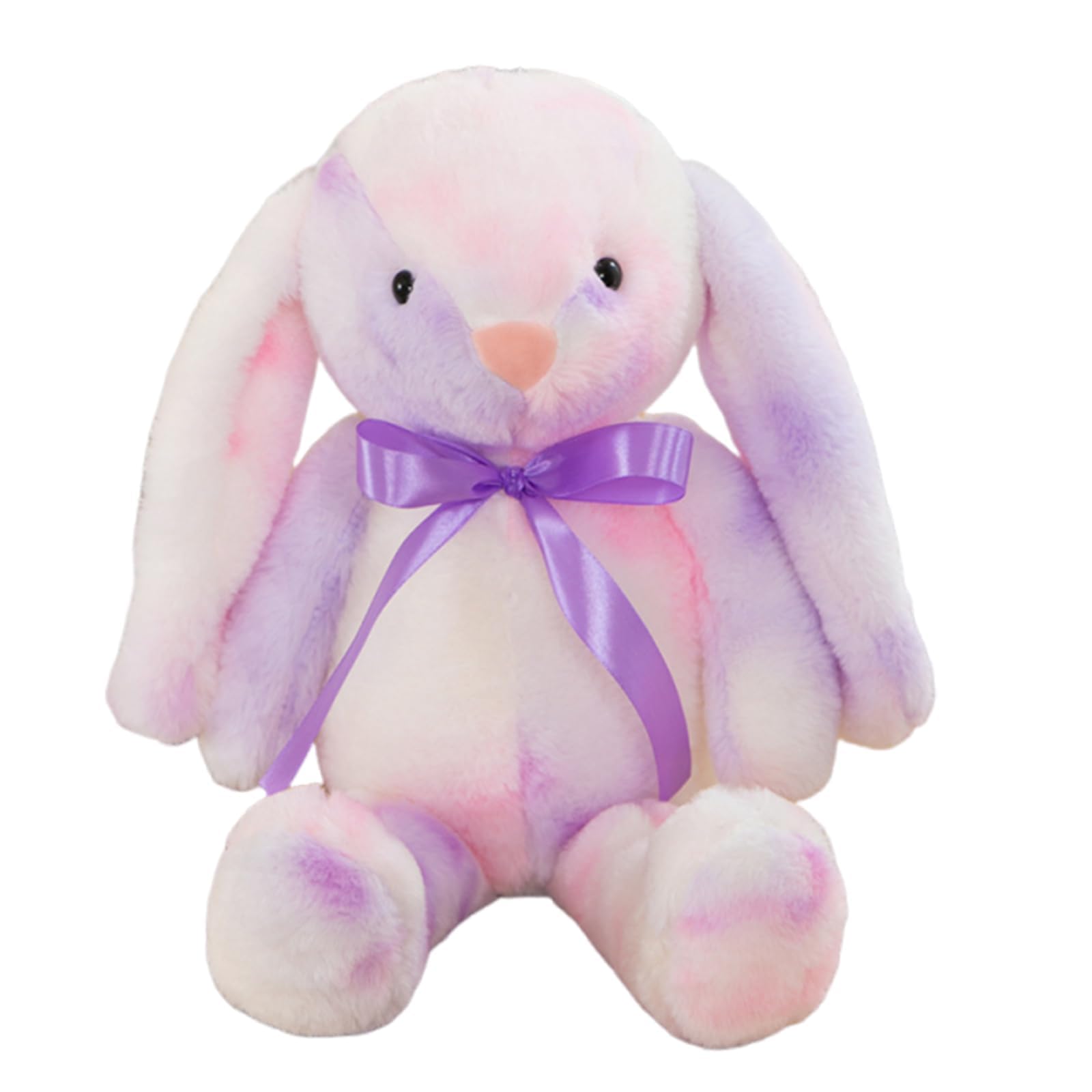 QyueQyat Bunny Teddy Plush Toy, Soft Purple Tie-Dye Rabbit, Cuddly Easter Bunny Gift, Flopsy Bunny Stuffed Animal for All Ages, Premium Quality Rabbit Teddy