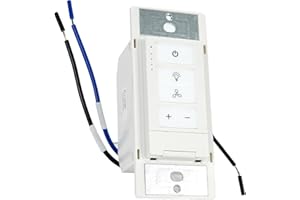 Onisamt Ceiling Fan Remote Control and Dimmer Wall Switch, 2 in 1 Light and Ceiling Fan Combination Light Switch, Compatible with Hampton Bay Harbor Breeze Hunter