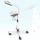TASALON Professional Facial Steamer Tools for Esthetician, Skin Care and Deep Cleaning, 2 in 1 Face Machine with 3X Magnifying Foldable Arm, Ozone Face Steamer for Facial, Hot Mist Skincare, White