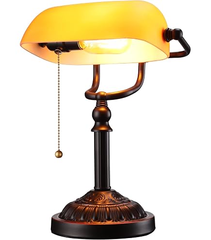 TOSHIBA LIGHTNER-6 Desk Lamp レトロポップ Rizzyluz Bankers Desk Lamp with USB-A Port, Rustic Desk Lamp Pull