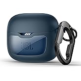 SURITCH Magnetic Bumper Case Compatible with JBL Tune Flex Earbuds, Rugged Shockproof Protective Covers for JBL Tune Flex with Magnetic Lid Lock & Carabiner & Cleaning Kit & Removal Tool, Navy
