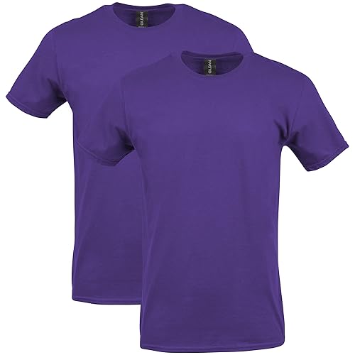 Gildan Adult Softstyle Cotton T-Shirt, Style G64000, Multipack, Purple (2-Pack), Small