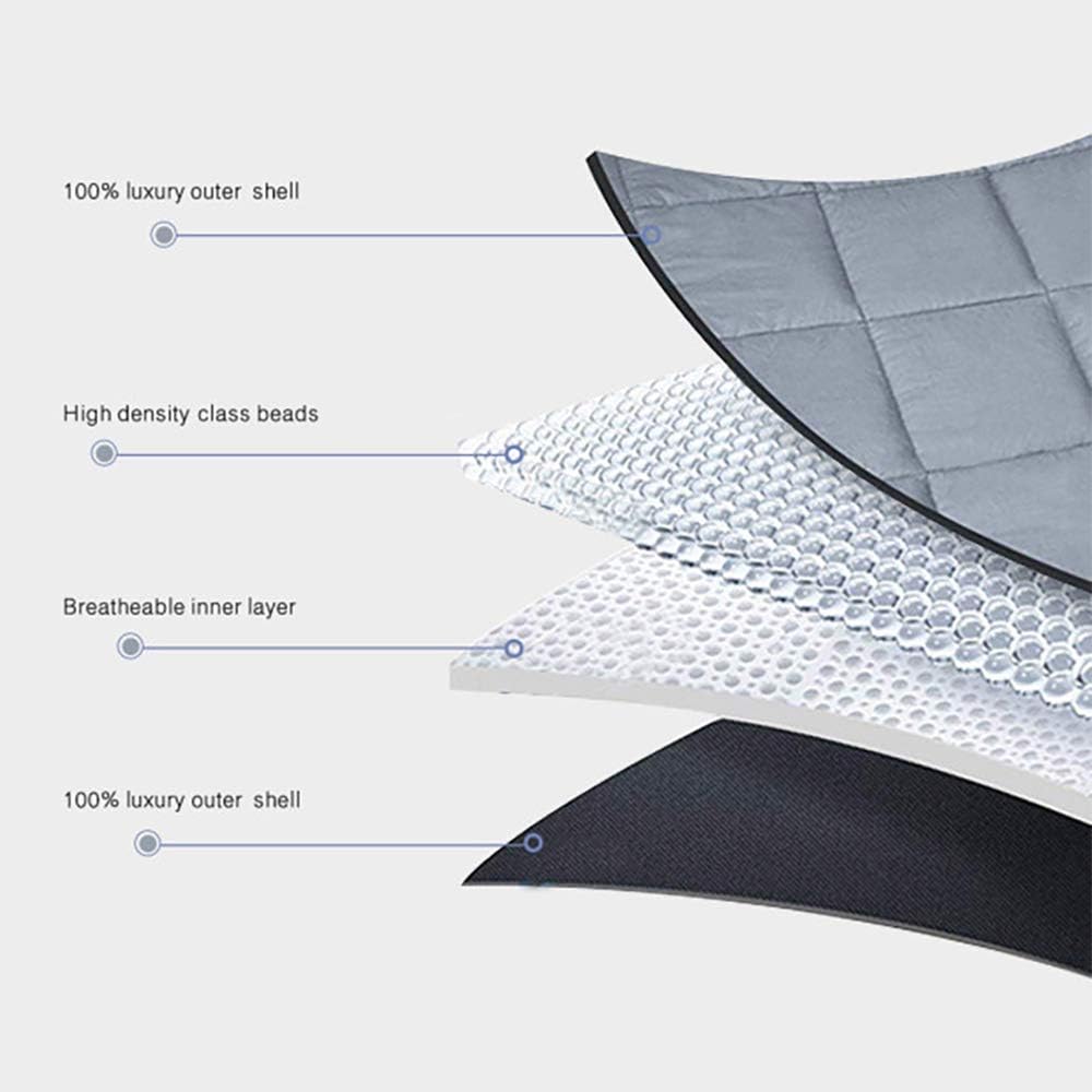 Waowoo Adult Weighted Blanket Queen Size（15lbs 60"x80"） Heavy Blanket with Premium Glass Beads, (Dark Grey): Home & Kitchen