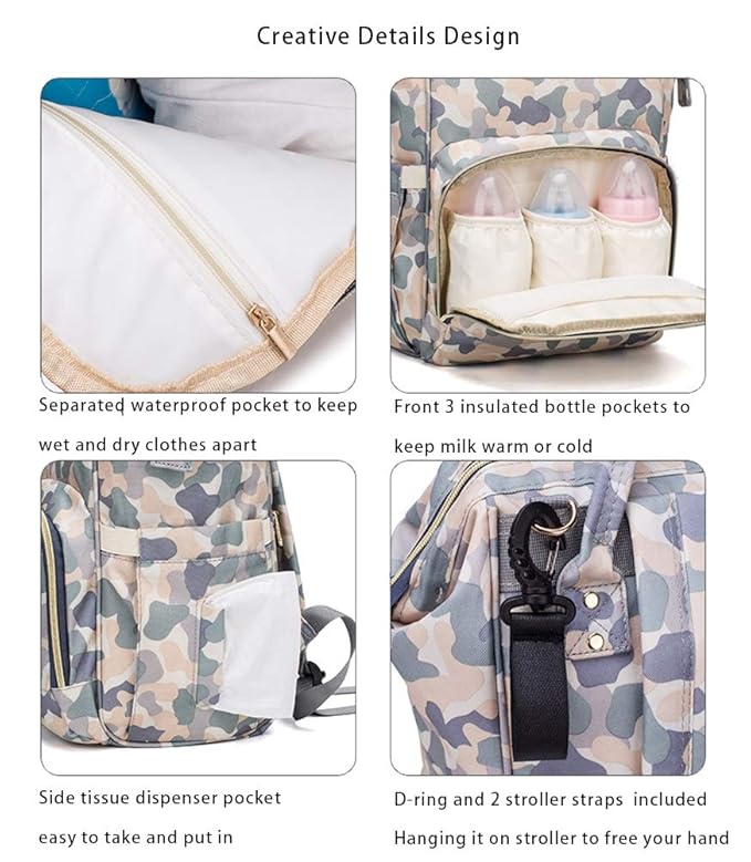 lequeen camo diaper bag
