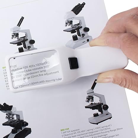 Aomekie Lupa con Luz LED non-Dizzy non-Blurred Lupa para Lectura Ayuda Visual