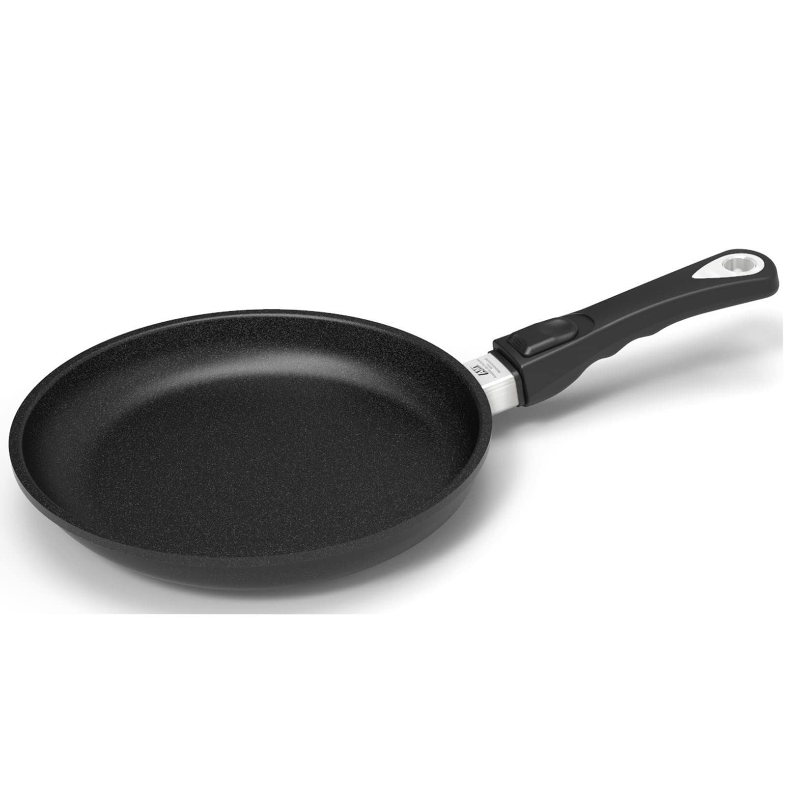 AMT Flat Induction Pan 24 cm - Removable Handle - Cast Aluminium Pan with Coating