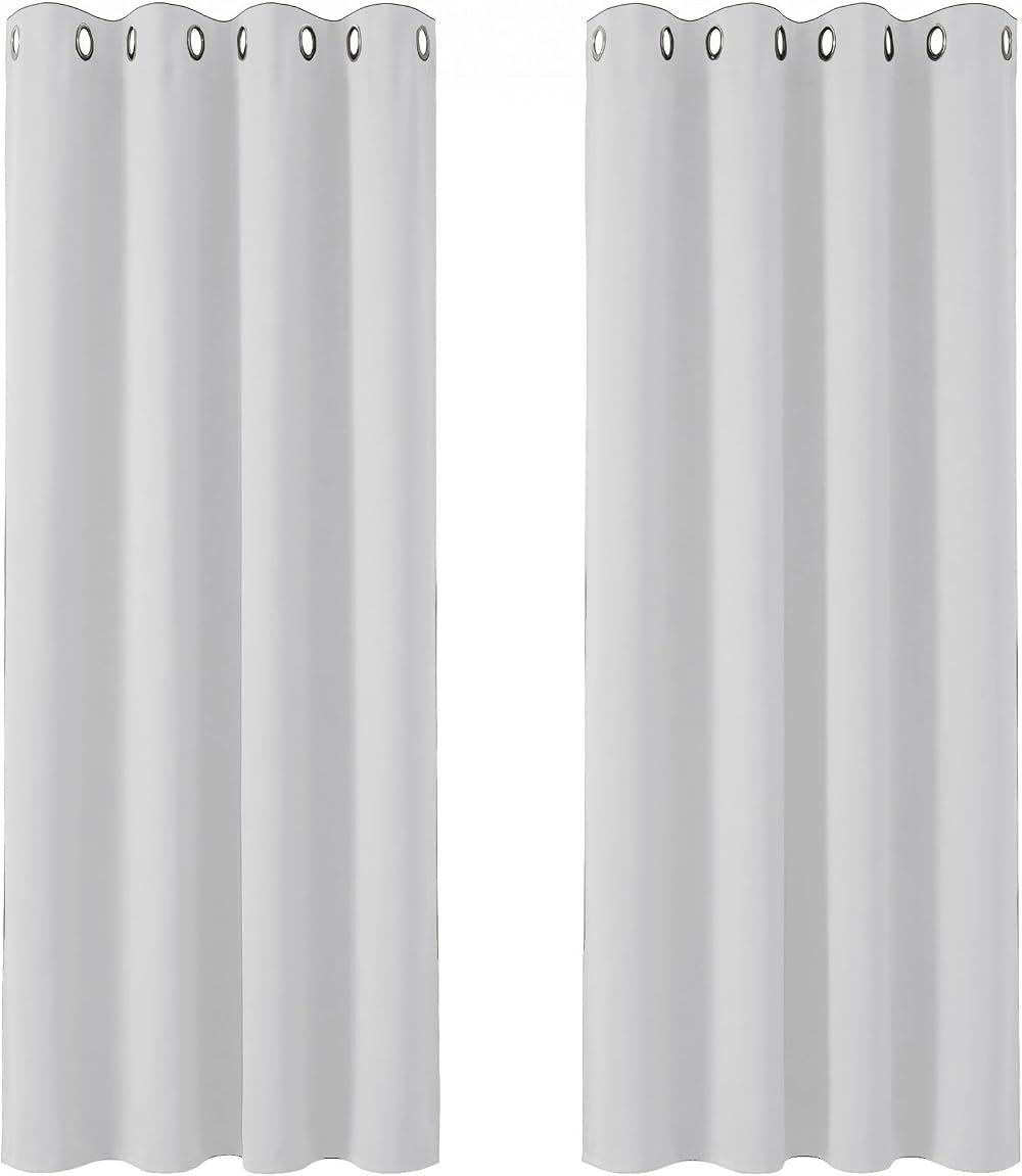 Deconovo Thermal Insulated Eyelet Curtains 2 Panels 42x54 Silver Grey Girls