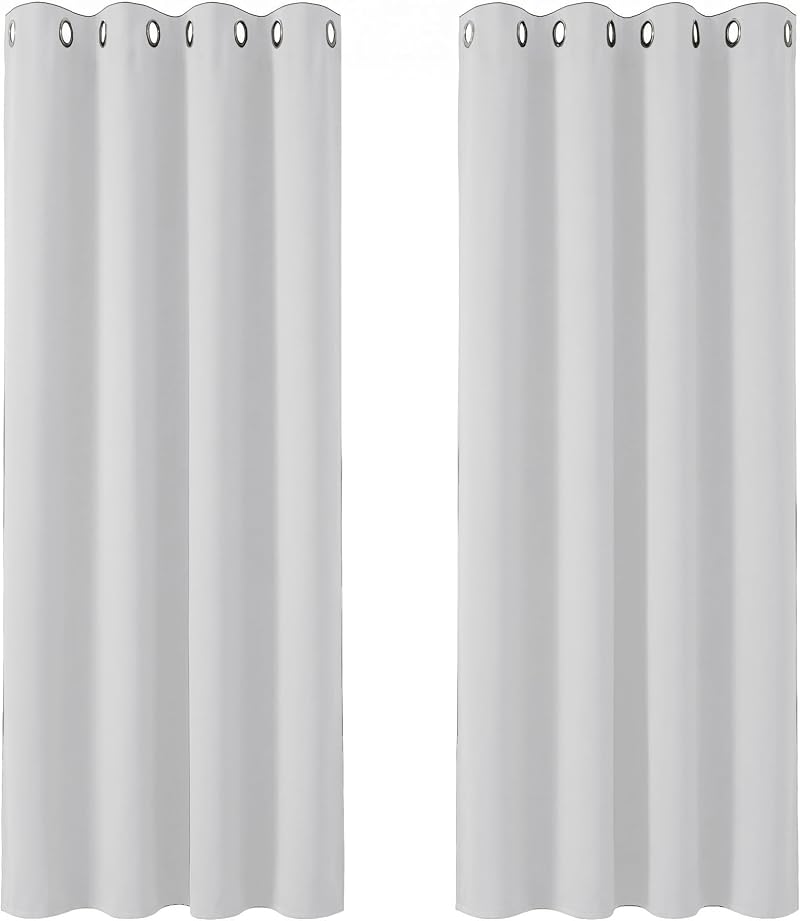 Deconovo Thermal Insulated Eyelet Curtains 2 Panels 42x54 Silver Grey Girls