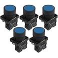 uxcell A12082000ux0364 1 NO N/O Blue Sign Momentary Push Button Switch, 5 x 22 Mm, 600V, 10 Amp, ZB2-BE101C