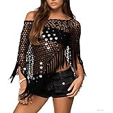 Women Sheer Poncho Top Lightweight Knit Crochet Shrug Bolero Mesh Batwing Sleeve Sweater Cover Up Beachwear