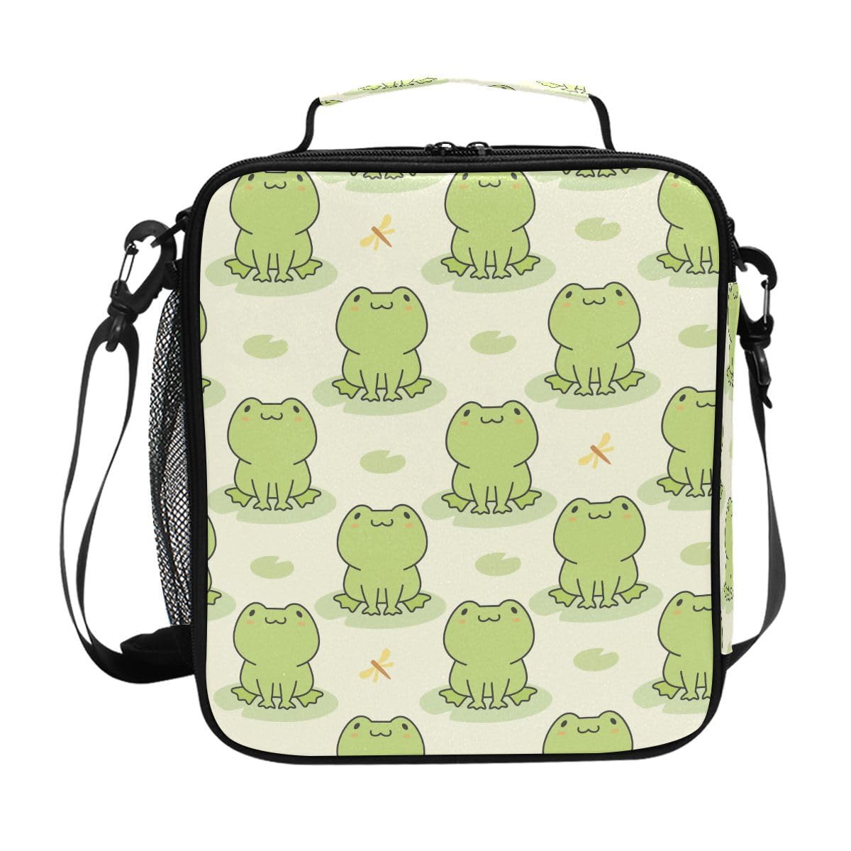 Lunch Bags for Kids Boys Girls Toddler, Cute Frog Reusable Insulated Lunch Box, Lunch Cooler Bag Organizer with Adjustable Shoulder Strap
