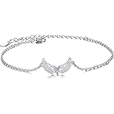 YFN Angel Wings Bracelet Sterling Silver Guardian Angel Wings Heart Bracelets for Women Jewelry Gifts