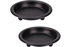 NIUXTOOL Vintage Round Candle Holder Trays, Decorative Iron Candle Plates/Candle Bases for Home Decor, 4.2" Diameter for Pillar & Tealight Candles (Black)