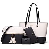 Women Fashion Handbags Wallet Tote Bag Shoulder Bag Top Handle Satchel Purse Set 4pcs