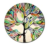 Tree Of Life Gorgeous Like Leather Customized Round Mouse Pad