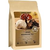 FullChea - Mushroom Blend Tea Bags, 50 Count, Mushroom Blend Herbal Tea | Mushroom blend tea, lion&rsquo;s mane, reishi, chaga &amp; licorice root, Non-GMO, caffeine-free, earthy mild flavor, gentle digestion