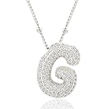 CCINPPY Letter Necklace, 14k Gold Plated Bubble