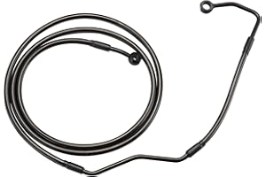 MoKitDora Touring Stainless Steel Braided Front Brake Lines Oil Hose for Harley 2008-2013 Electra Street Road Glide King FLH FLTR 14" Handlebar with ABS, Black