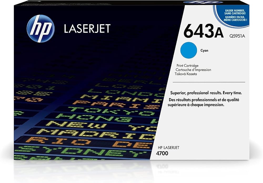 HP Q5951A 643A Original LaserJet Toner Cyan 10000 Pages for 4700