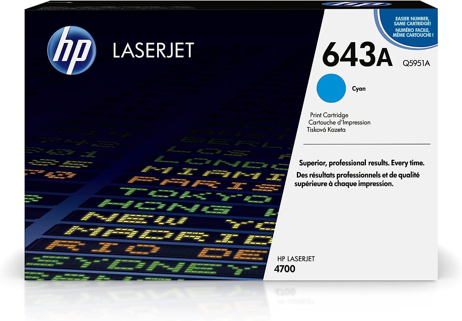 HP Q5951A 643A Original LaserJet Toner Cartridge, Cyan, Single Pack