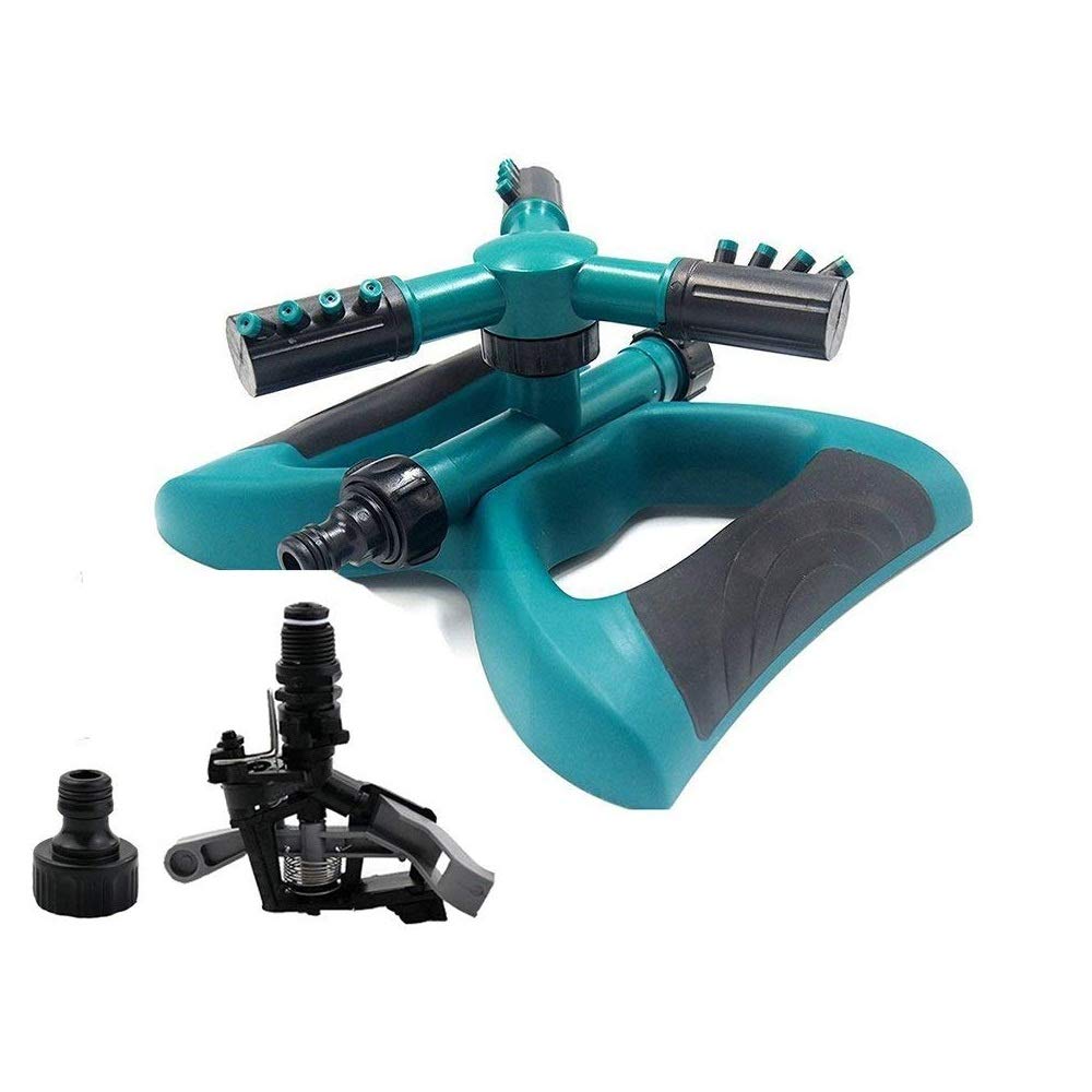ALLESCOOL Garden Sprinkler, 360° Fully Circle Rotating Water Sprinkler Garden Pipe Hose Irrigation, 2 Sprinkler Head for Gardens & Lawns Irrigation