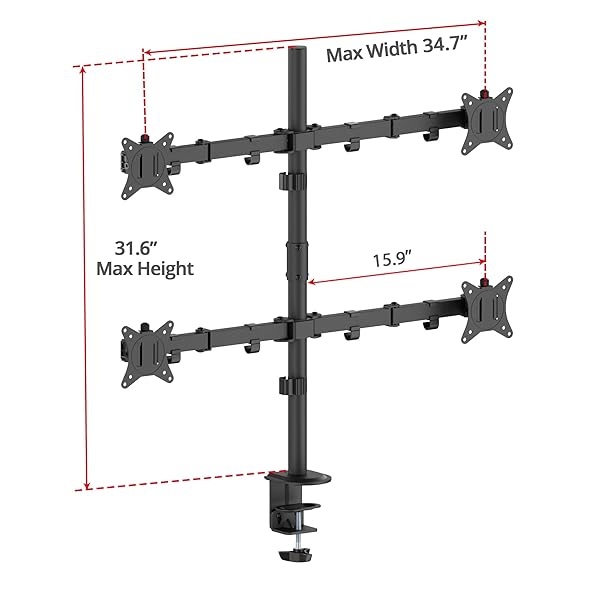 SIIG ARTICULATING ADJUSTABLE QUAD 4-MONITOR DESK MOUNT – FITS 13″ TO 27″ MONITORS – (CE-MT0S12-S1)
