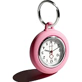 Qinsuee Nurse Fob Watch with Waterproof Silicone Cover | Lightweight Easy Read Clip On Badge Watch with Second Hand for Nurses Doctors Nursing Students Shift Work