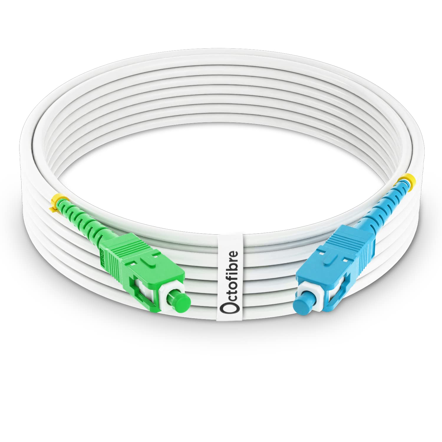 Octofibre - Freebox Fibre Optic Cable - 5m - Reinforced with Kevlar Shielding - Fiber Optic Extender/Garter - SC APC to SC UPC - 10 Year Warranty