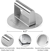 HULISEN Cheese Melting Dome & Burger Press 9 Inch Stainless Steel Griddle Kit view 3