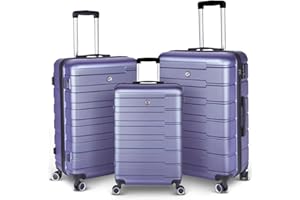 LUMINATERY Luggage Sets 3 Piece, Suitcase Sets with Spinner Wheels, Hardside Luggage with TSA Lock for Business and Travel,Purple(20"/24"/28")