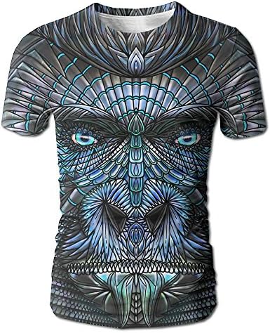 Fashion Printed T-Shirt Wildlife Majestic Metal Gorilla Short Sleeve Tee Shirt Causal Full Print Shirts For Men XX-Large