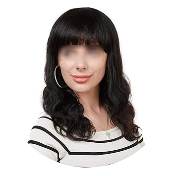 Amazon Com Brazilian Body Wave Human Hair Wig With Free Bangs