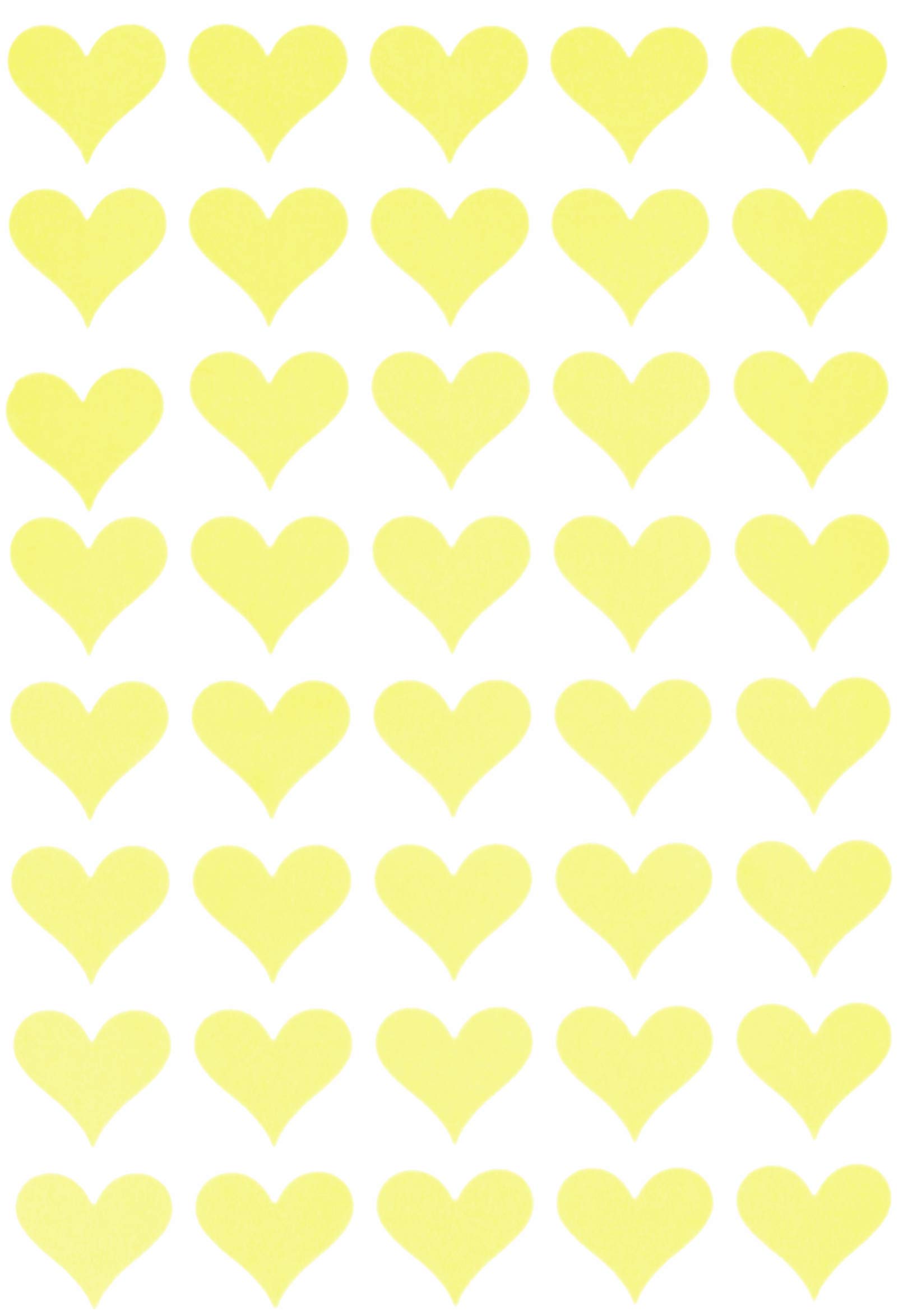 Royal Green 19MM (2CM) Pastel Yellow Heart Stickers for Arts and Crafts Decorative Envelope Seals for Invitations, Party Favors, and Crafts 600 Pack