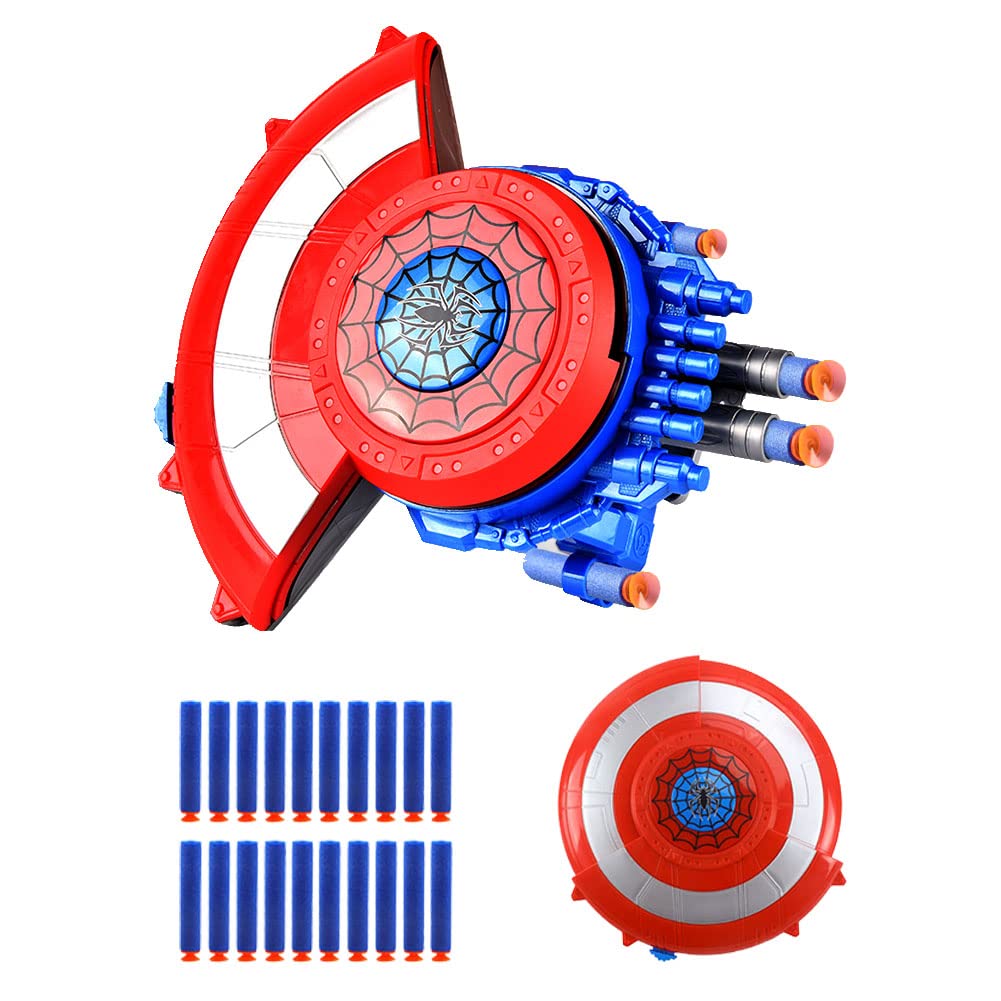 PIUMOJ Captain Shield Launcher, Shield Launcher Kids, Hero Launcher Toy Set, Hero Launcher Shield Toy Great for Kids Cosplay Gift with Bullets