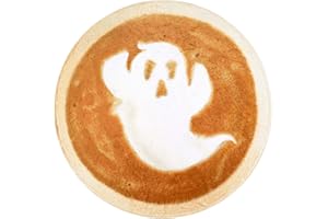 Vessia Giant Ghost Coffee Throw Blanket, Realistic Funny Food Blanket for Adults and Kids, 300GSM Giant Soft Cookies Throw for Couch, Sofa, Bed, Fun Cozy Round Home Decor for All Seasons, 60 inches