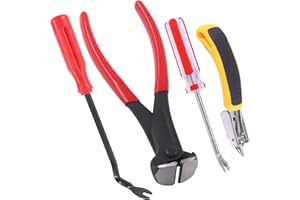 Sweet 4 Piece Staple Remover Tool Set for Furnishing, Construction and Carpet - Perfect for Removing All Kinds of Staples for