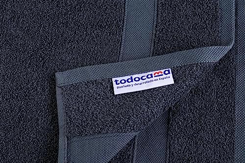 2 Duschtücher, 100% Baumwolle, 550 g/m², extra weich, sehr saugfähig und schnell trocknend, Maße 70 x 140 cm, Dunkelgrau