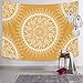 Yellow Tapestry Mandala Hippie Bohemian Tapestries Wall Hanging Flower Psychedelic Tapestry Wall Hanging Indian Dorm Decor for Living Room Bedroom