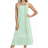Ekouaer Women's Nightgowns Long Sleeveless Night Gown Ladies Sleep Dress Soft Victorian Nightdress