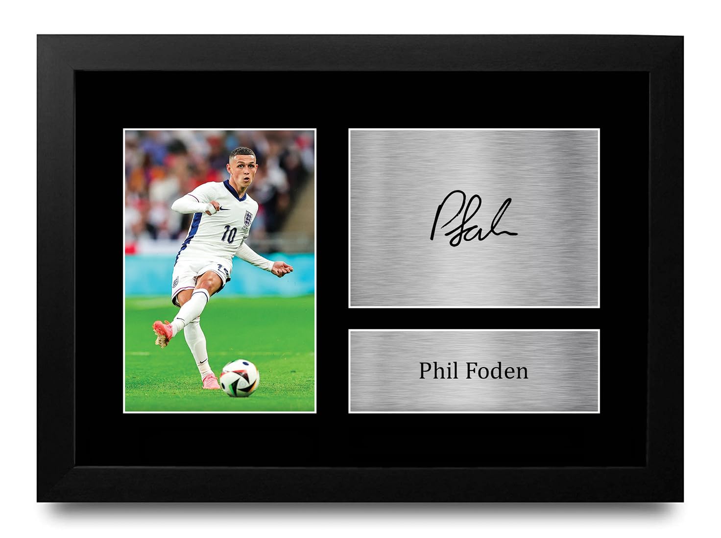 HWC Trading FR A4 Phil Foden England Gifts Printed Signed Autograph Picture for Football Fans and Supporters - A4 Framed