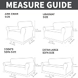 XINEAGE Velvet Chair Slipcover 1 Seater Grey Anti Slip Pets Friendly High view 5