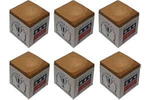 Half Dozen Tan Silver Cup Pool Cue Chalk