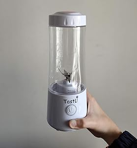TastLi Portable Personal Blender, Mini Travel Fruit Ice Electric Smoothie Blender Juicer Cup Maker Mixer, with 14 oz Bottles, 6 Blades and 4000mAh USB Rechargeable for shakes and smoothies (White)