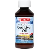 De La Cruz Pure Cod Liver Oil Liquid Icelandic Fish Oil, 4 fl. oz (118 mL) | Pure Cod Liver Oil, Icelandic, 900 mg Omega 3, Vitamins A &amp; D, EPA &amp; DHA, Wild Caught, Sustainably Sourced, No Added Flavors