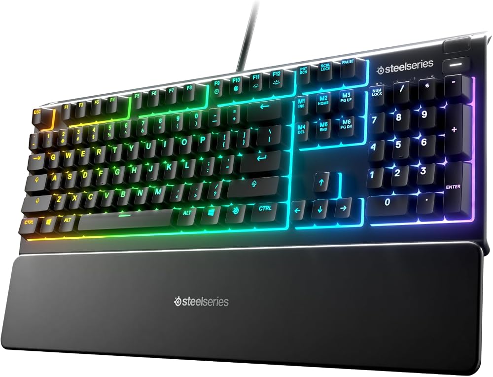 SteelSeries Apex 3 Gaming Keyboard 10-Zone RGB IP32 Water Resistant American
