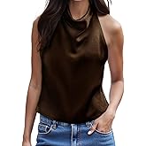 Women's Silk Satin Tank Tops Sexy Halter Neck Backless Y2k Camisole Summer Going Out Tops Streetwear
