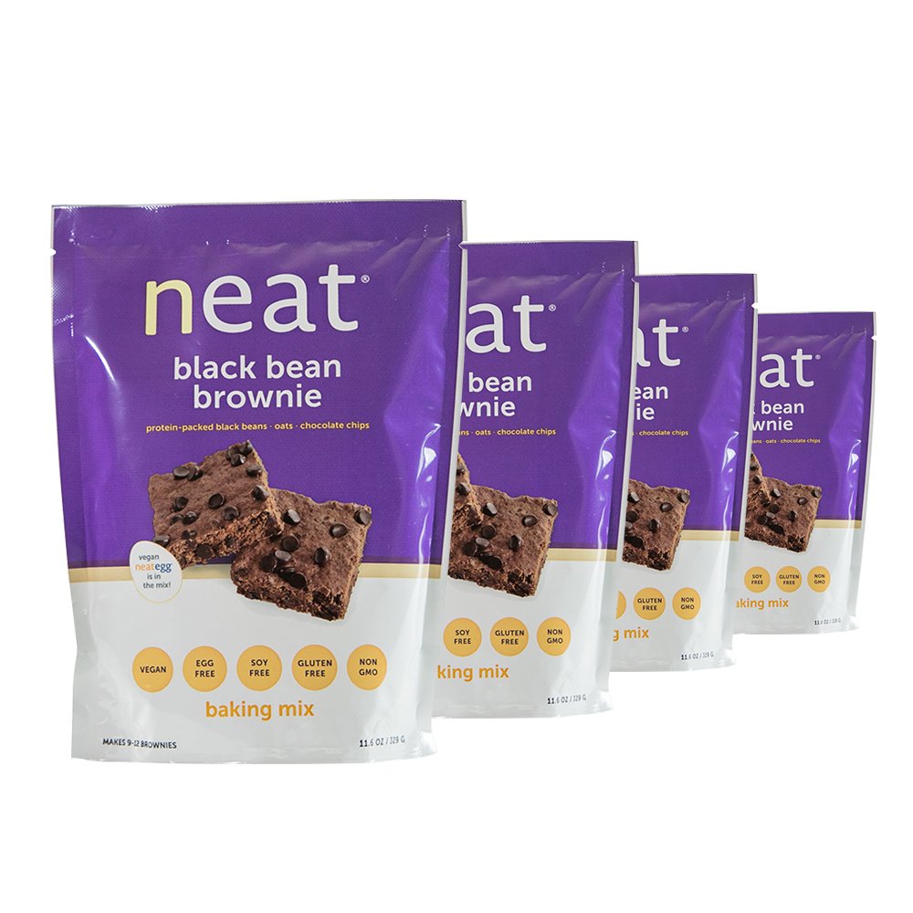 neat - Vegan - Black Bean Brownie Mix (11.6 oz.) (Pack of 4) - Non-GMO, Gluten-Free, Soy Free, Baking Mix